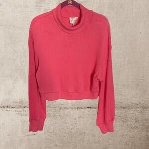 Line and Dot‎ pink knit sweater. Turtleneck size large.